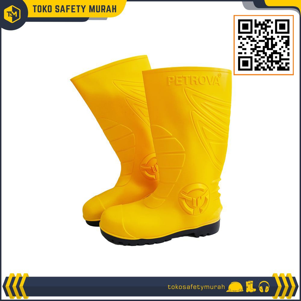 Sepatu Boot Safety PVC Kuning Rainboot Yellow Boots Petrova Ultimate