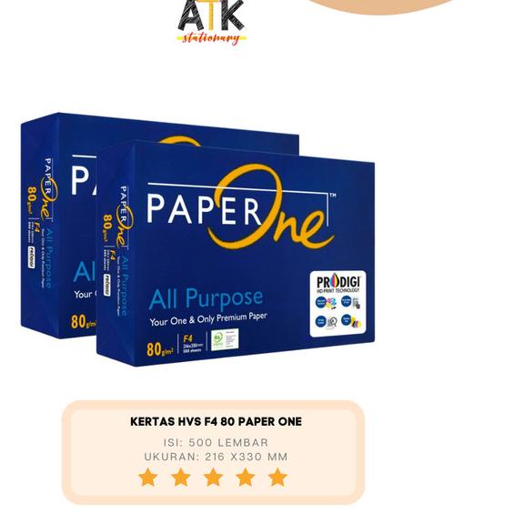 

☄ Kertas Fotocopy F4 80 Gram Paper One atk ❁