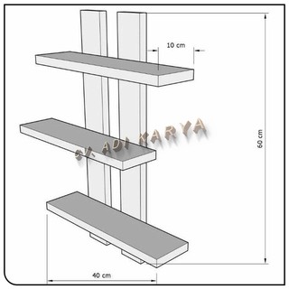  RAK  DINDING MINIMALIS GANTUNG  Rakdinding Buku  Melayang 