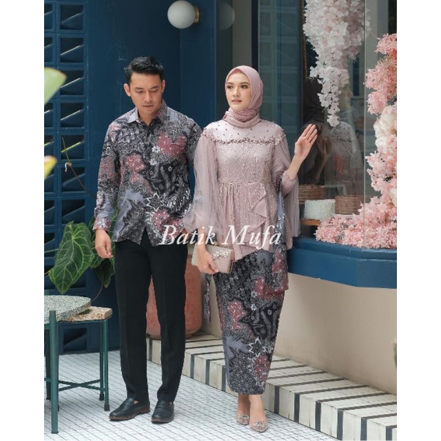 Set kebaya couple VANILA Rose pink Kebaya terbaru kebaya wisuda kekinian kebaya modern kebaya lamaran tunangan