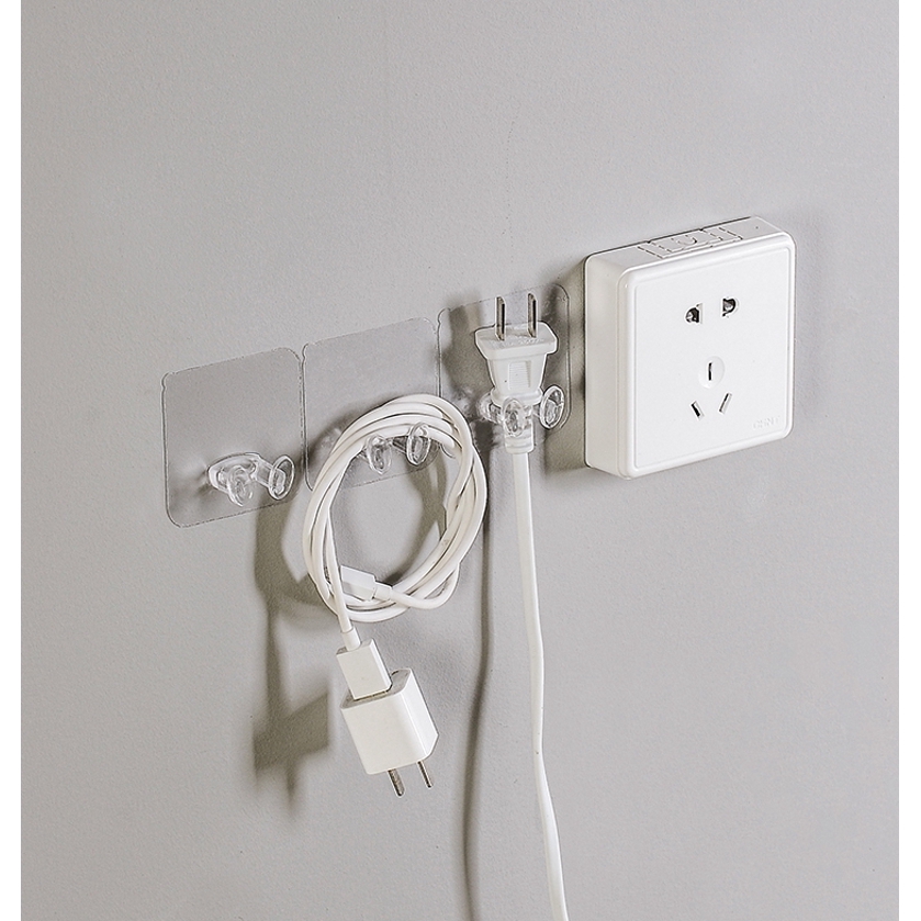 Dinding Storage pengait/USB Kabel Daya Plug Socket Pemegang/Home Office Adhesive Hanger