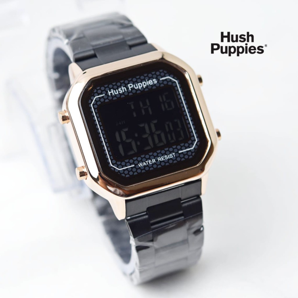 Jam Tangan Digital Hushpuppies Tgl hari aktif strap rantai steel