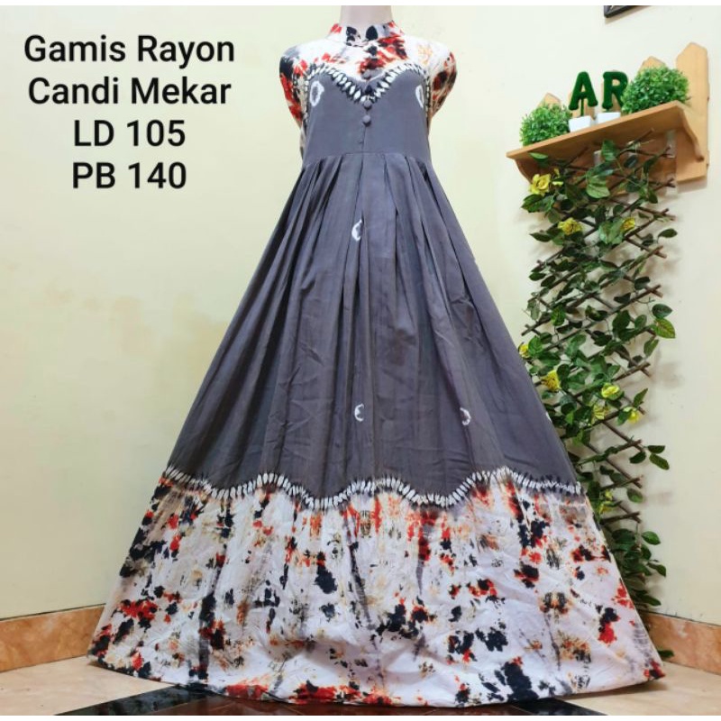 Gamis rayon candi mekar gamis twill ori kaftan twill