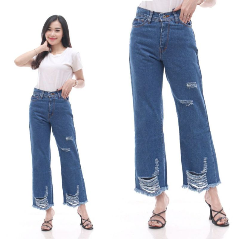 JEANS KULOT SOBEK-SOBEK