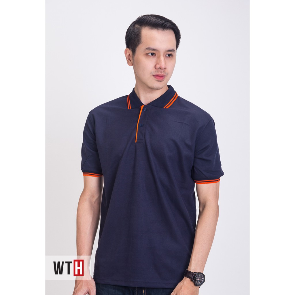 POLO SHIRT NAVY LIST ORANGE