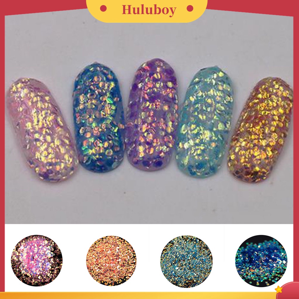 Huluboy Huluboy♡ Stiker Kuku Sequin Holografik Berkilau Tidak Pudar Untuk Ulang Tahun