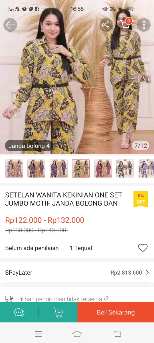Setelan Wanita Kekinian One Set Jumbo Motif Janda Bolong Dan Abstrak Terbaru Bahan Import