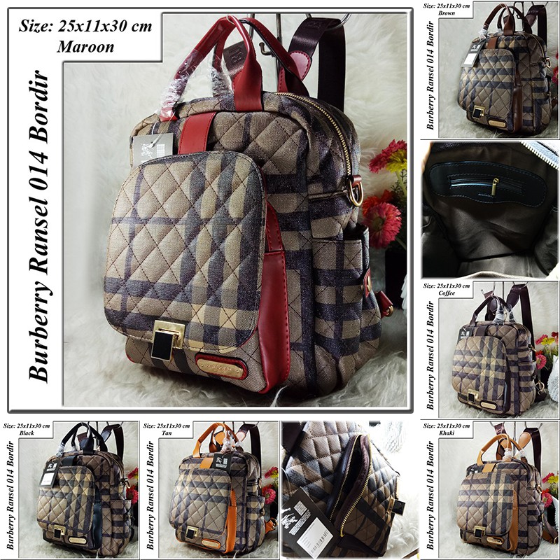GRATIS ONGKIR TAS RANSEL WANITA IMPORT BRANDED BB BURBERRY BACKPACK AA006