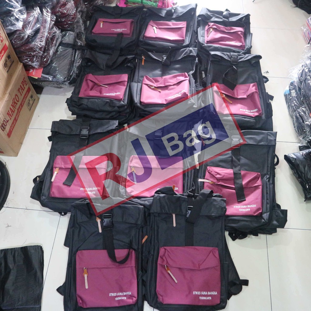 Produksi Ransel Seminar Stikes Guna Bangsa Diklat Promosi Murah Ransel Kerja Cowok Hitam Anak Distro Bagus Tas Kuliah