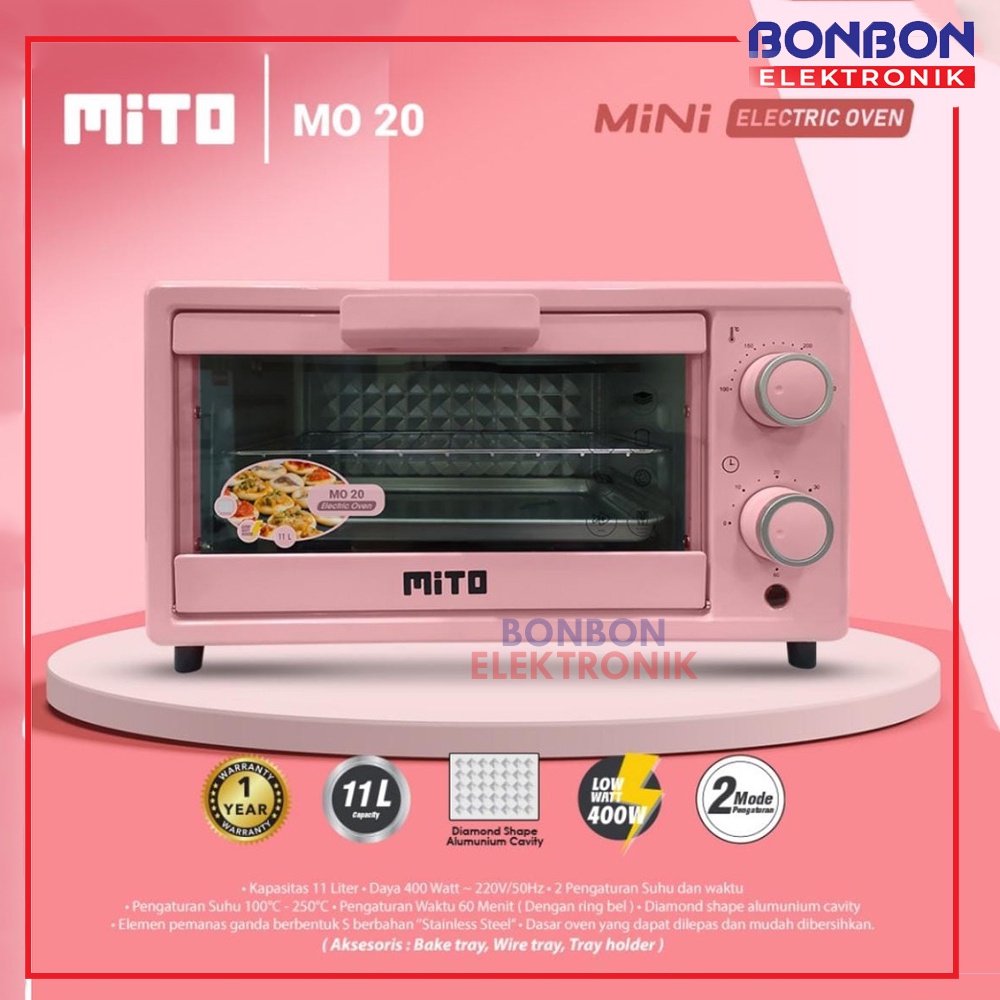 Mito Oven Listrik Mini MO 20 11L / MO20 WOOD / MO 20 WOOD