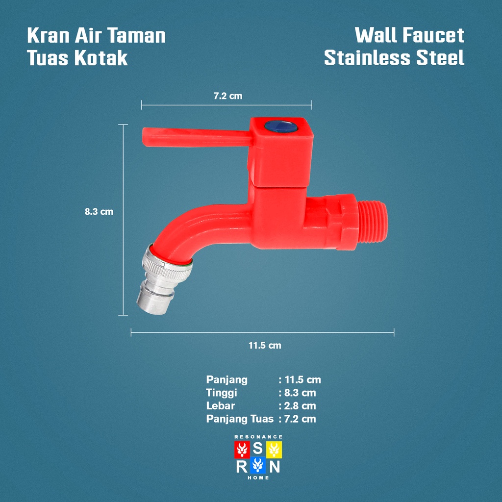 Kran Air Taman Kotak Lengkung / Wall Faucet Resonance Home