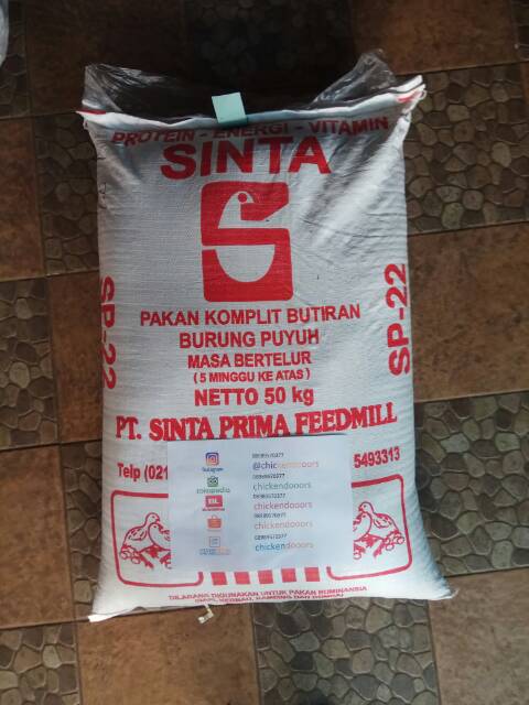 Pur Burung Puyuh Petelur Merk Sinta Sp22 Makanan Burung Puyuh