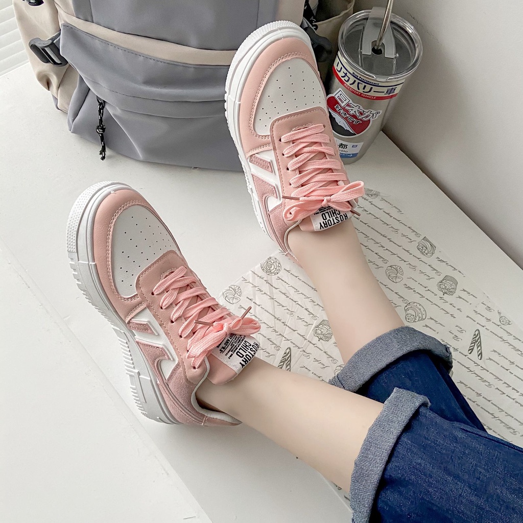 [GROSIR][COD] SEVEN_DAY SEPATU SNEAKERS WANITA KOREA IMPORT SPORT SHOES PINK FQ-39