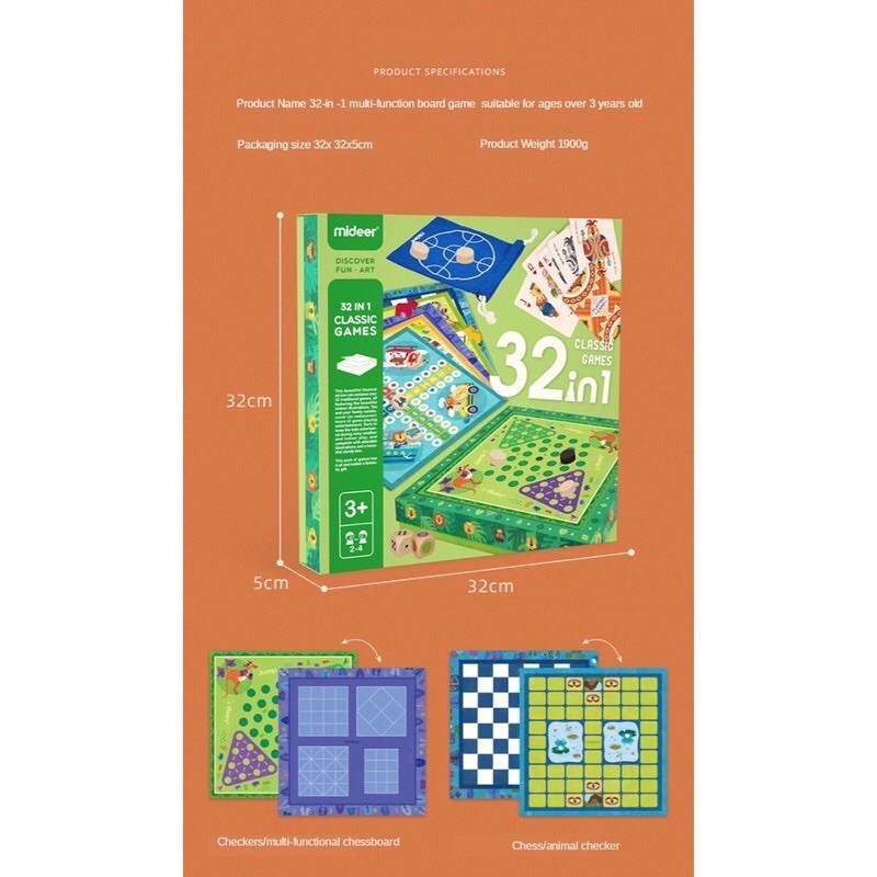 mideer 32 in 1 board game - mainan edukasi anak