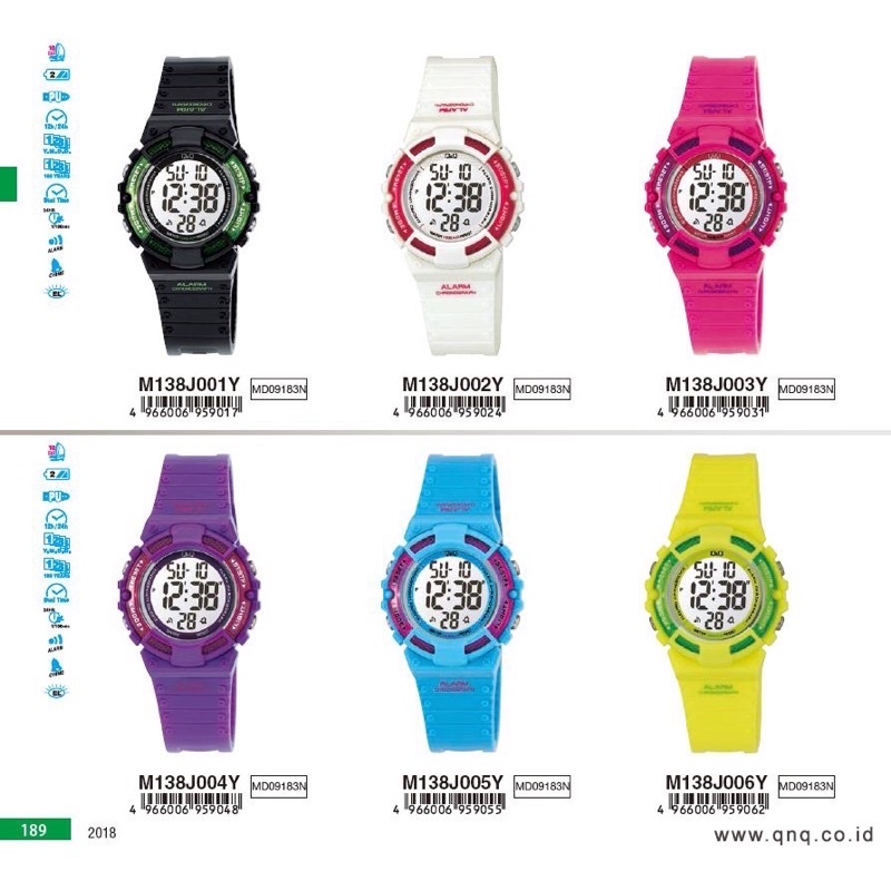 Q&amp;Q Jam Tangan Casual Fashion Digital - M138 M138J Water Resist ORIGINAL