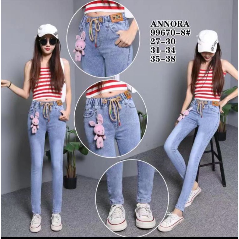 ANNORA JEANS /CELANA PINGGANG KARET
