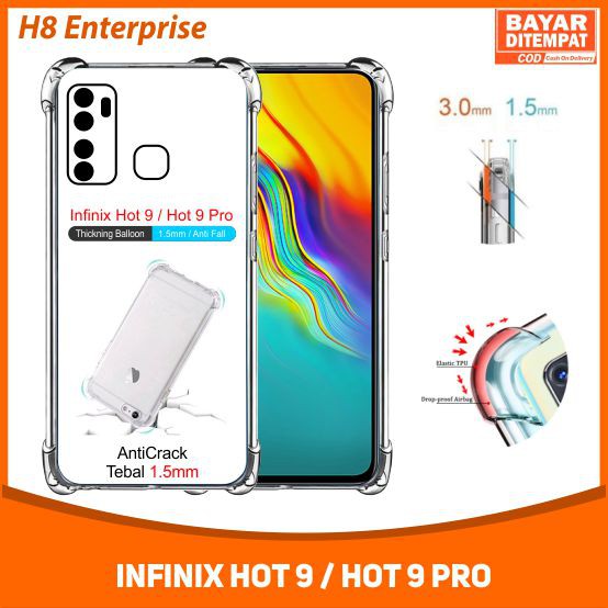 Case Crack Clear Infinix Hot 9 / Hot 9 Pro Anti Fall Shockproof Casing Tahan Benturan Tebal 1.5mm