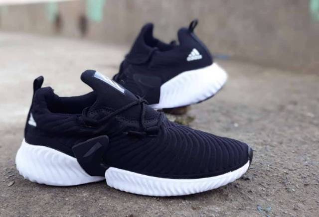 Sepatu Adidas Instinct Black White Hitam Putih Import Vietnam Sneakers Running Sekolah Kerja Kuliah