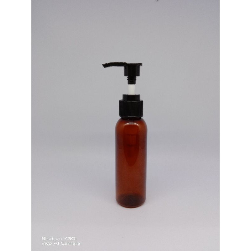 Botol Plastik Pump 100 ML Amber