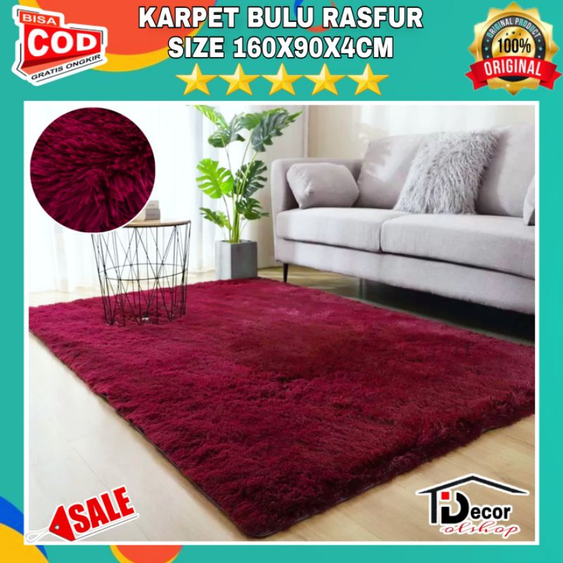 karpet bulu rasfur  uk 160X90X4CM