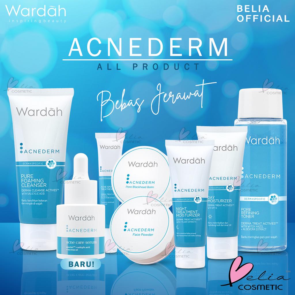 ❤ BELIA ❤ Wardah Acnederm Series Cleanser Toner Day Night Cream Acne Pore Blackhead Gel Face Powder