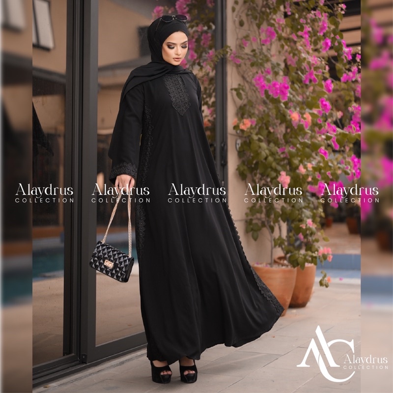 Baju Muslim Abaya Bordir Gamis Maxi Dress Arab Saudi Bordir Zephy Turki Umroh Dubai Turkey India 529