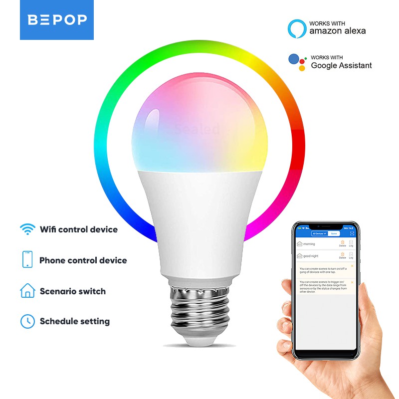 Bepop Smart LED Light Bulb RGB Lampu Bohlam 12W Wifi Wireless APP Control Home Automation