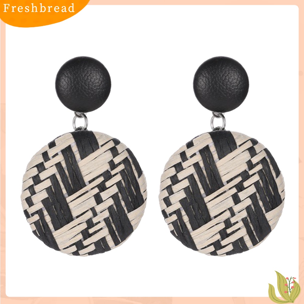 Fresh| Anting Tusuk Gantung Desain Anyaman Jeramigeometri Gaya Boho Untuk Wanita