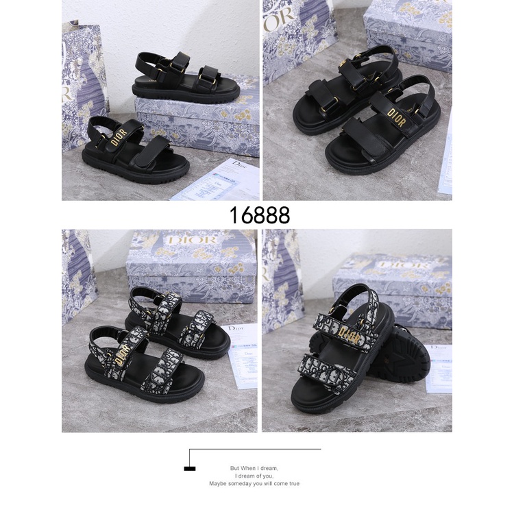 D D.Act Sandal Black Lambskin &amp; Black Oblique Jacquard #16888