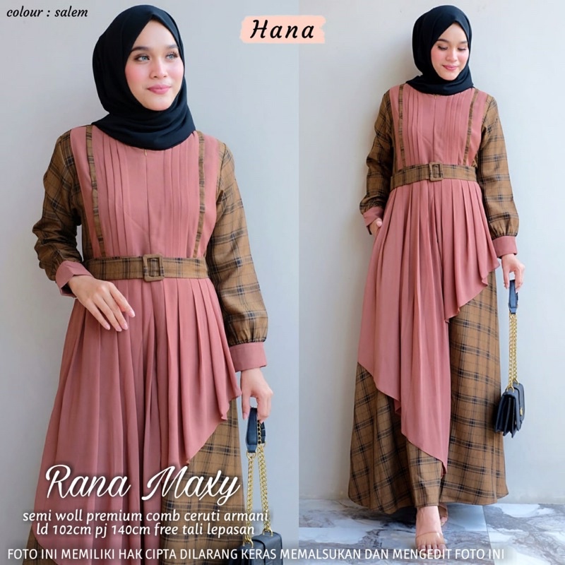 RANA MAXY>>MAXI DRESS SEMI WOLL MIX CERUTY ARANI>>DRESS HIJAB KEKINIAN>>GAMIS HIJAB SIMPLE ELEGANT
