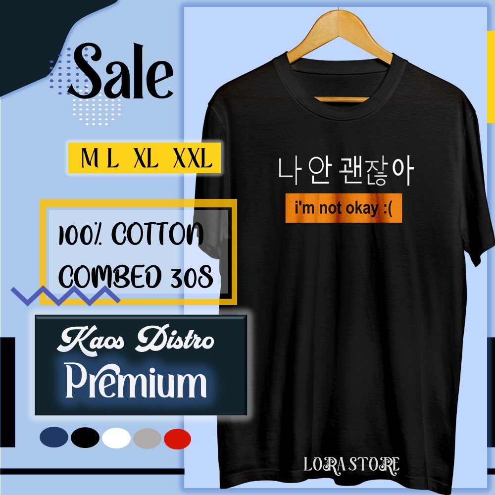 KAOS DISTRO COWOK PRIA DEWASA REMAJA TULISAN KOREA PREMIUM KEREN TSHIRT TERBARU KEREN HITAM KEKINIAN