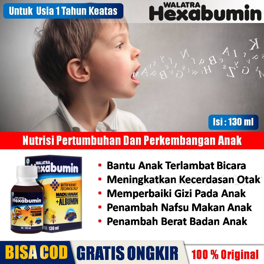 Obat Anak Terlambat Bicara, Vitamin Bagi Anak, Nutrisi Otak Untuk Anak - Walatra Hexabumin