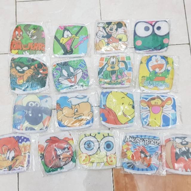 Masker Kain Sablon /Masker Karakter / Masker Anak / Masker Gambar / Masker Motif Anak Laki-laki