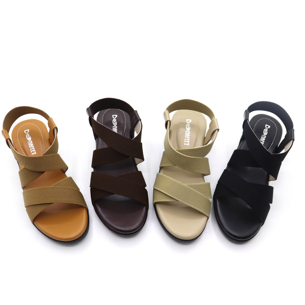 SBM STORE ROSALIND Sandal Wedges Tali Wanita Tinggi 5cm