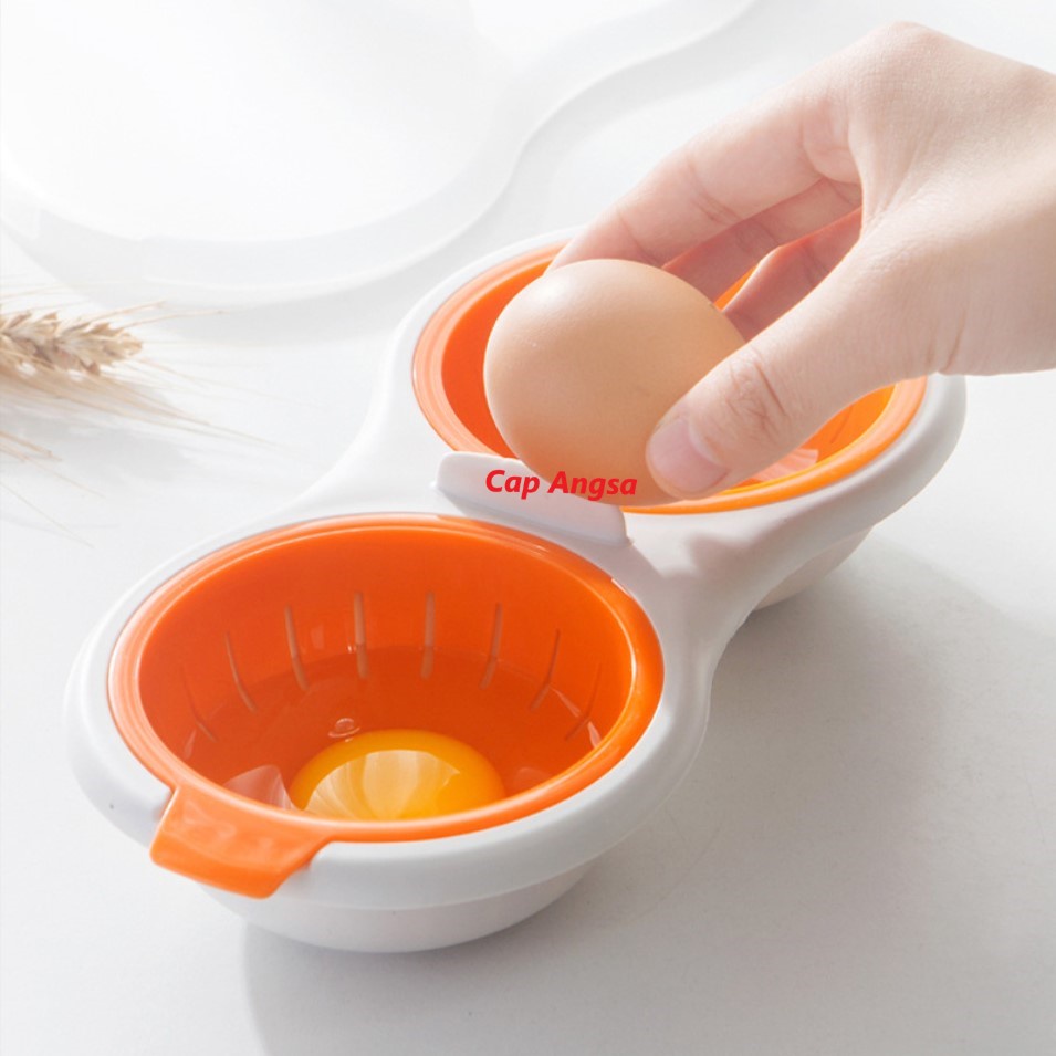 ALAT PEREBUS TELUR KUKUS MICROWAVE EGGS POUCHER BOIL STEAM TELOR KUKUS 2 PLASTIK CUP DOUBLE POUCH EGG