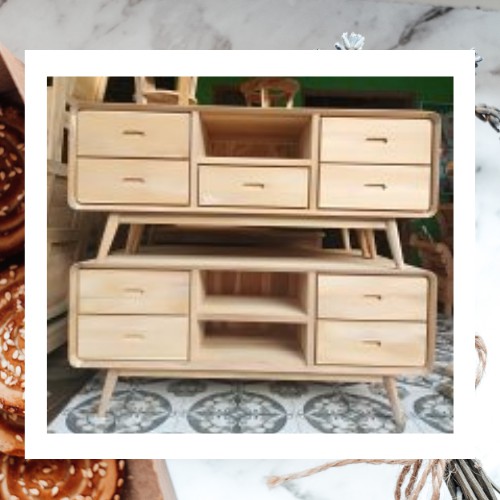 Bufet Retro Bahan Jati Mentah