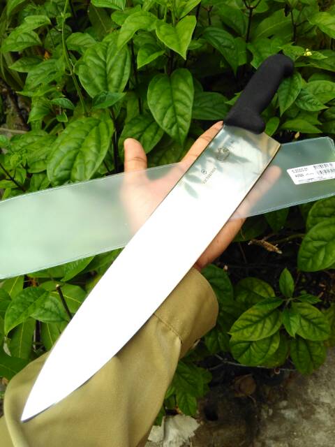 Pisau Iris Daging 31 cm Victorinox Carving Knife 5.2003.31 Black Fibrox Handle Original Swiss