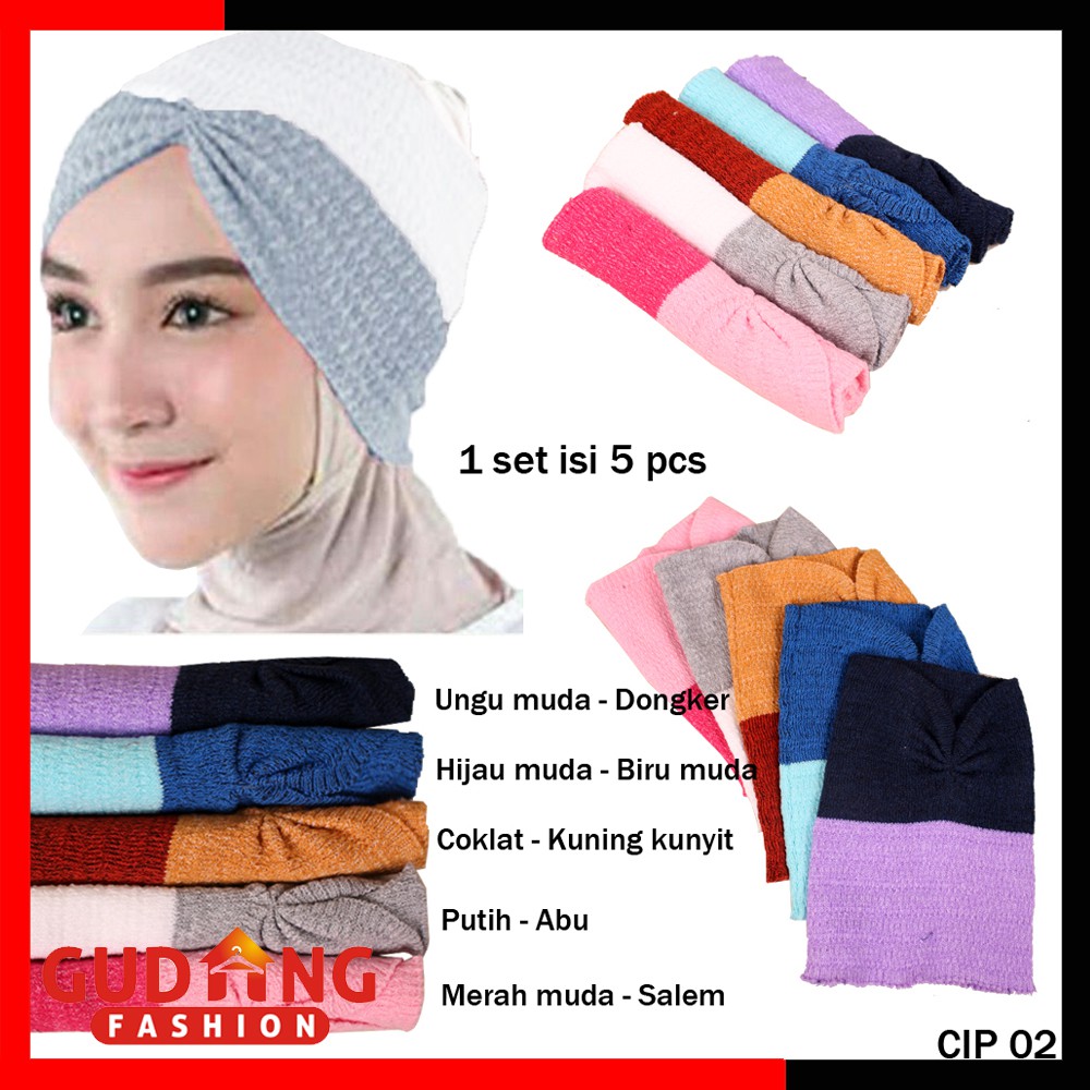 Ciput Rajut Polos dan Two Tone 2 Warna / Dalaman Untuk Hijab / Inner Hijab (COMB)