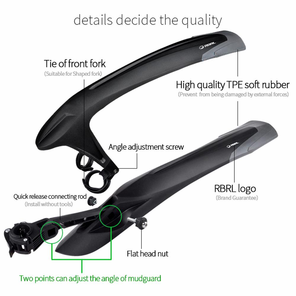 Lanfy Mudguard E-Bike Praktis Adjustable Quick Release Depan Belakang Spakbor MTB