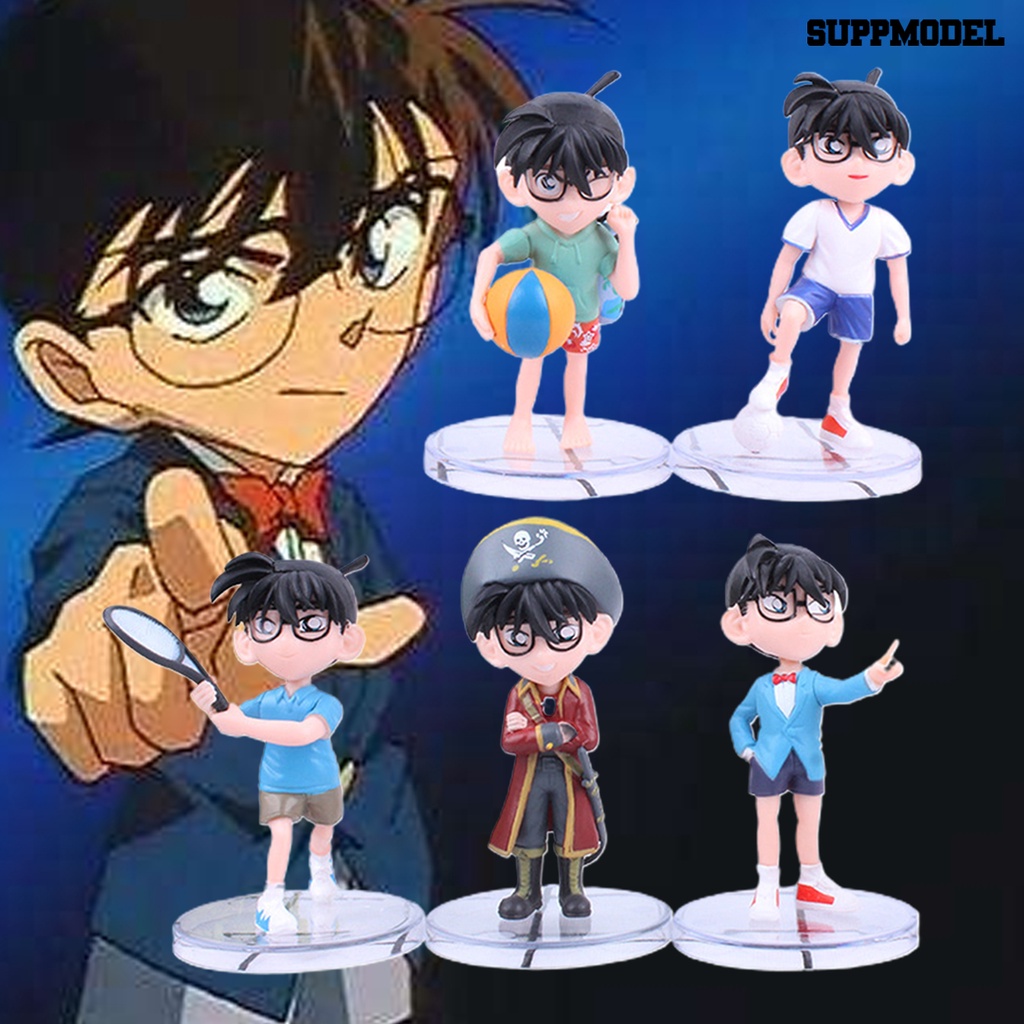 5 Pcs Action Figure Detektif Conan Tahan Karat Untuk Dekorasi