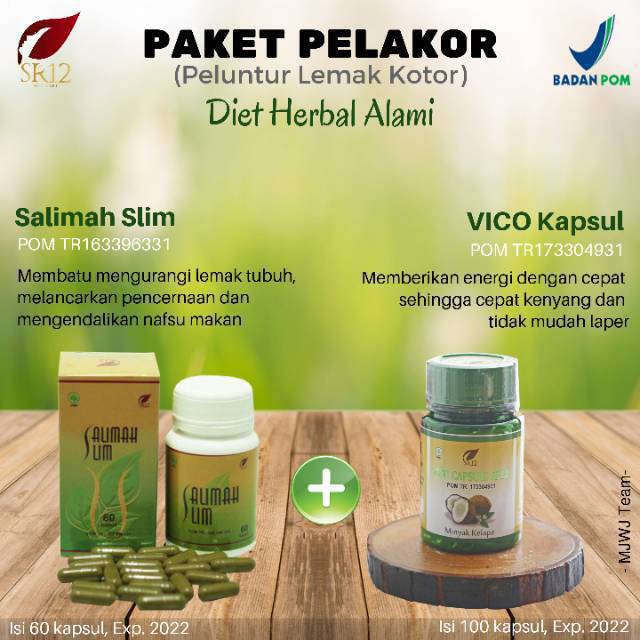 Jual Paket Pelakor Peluntur Lemak Kotor Salimah Slimandvco Paket