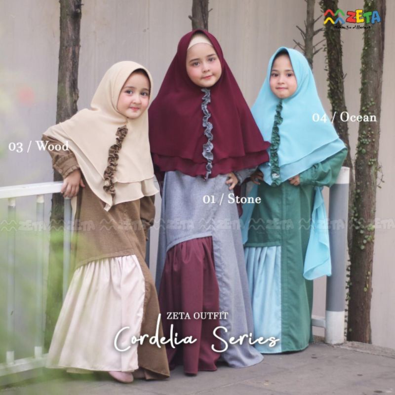 BAJU GAMIS ANAK MUSLIM PEREMPUAN ZETA OUTFIT CORDELIA SERIES
