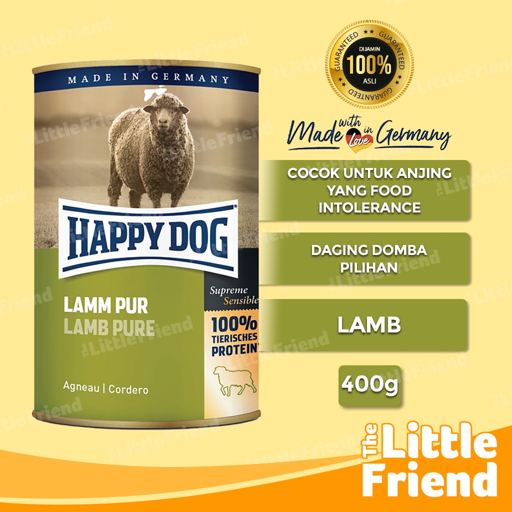 Makanan Kaleng Basah Anjing Happy Dog Pure Meat Daging Asli 400 Gram