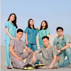 Baju Jaga lengan pendek/ Baju OK / Baju OKA / Baju Operasi / Doctor Scrub / Seragam Medis / Baju Scrub bahan toyobo