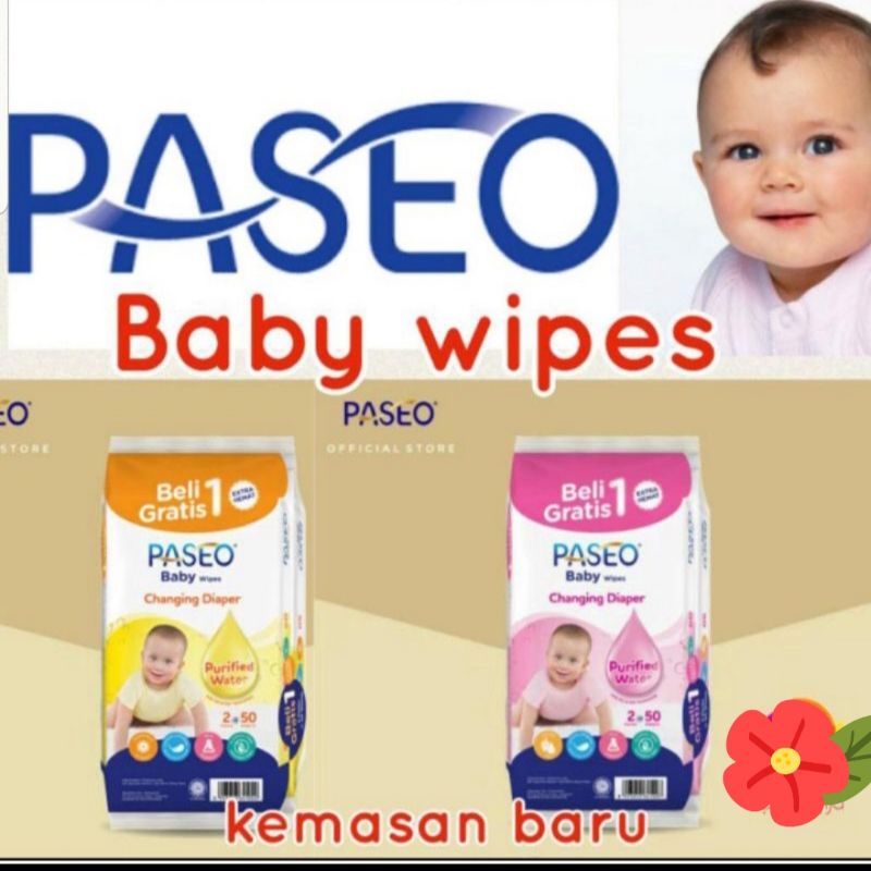 Buy 1 Get 1 PASEO Baby Wipes 50s +50s Tisu Basah Bayi