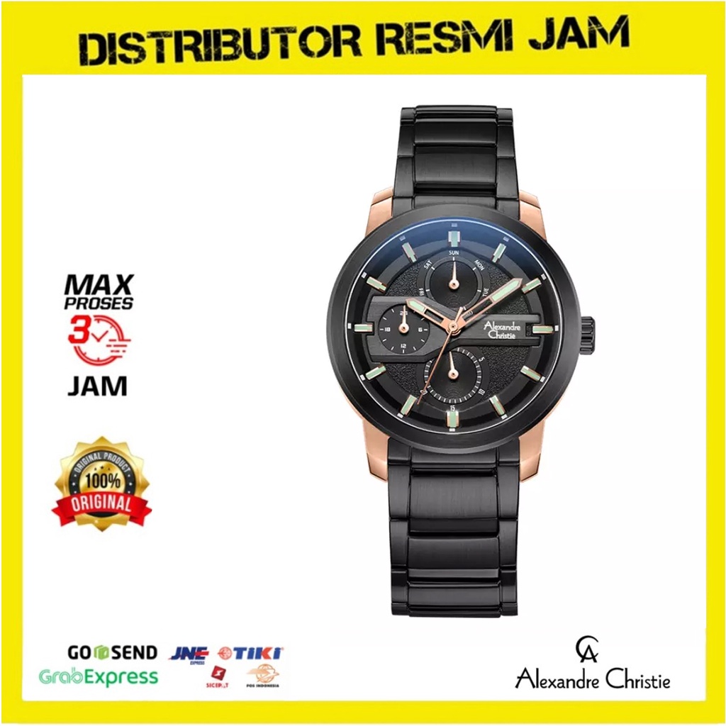 Jam Tangan Wanita Alexandre Christie AC6562BF AC 6562 BF AC6562 BF AC 6562BF BLue Navy Rose Gold Cro