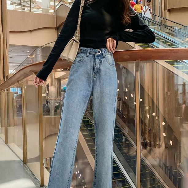 yeonin id Celana  Panjang Jeans High waist Korean  