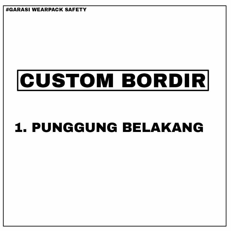 Custom bordir perusahaan di baju /wearpack atasan