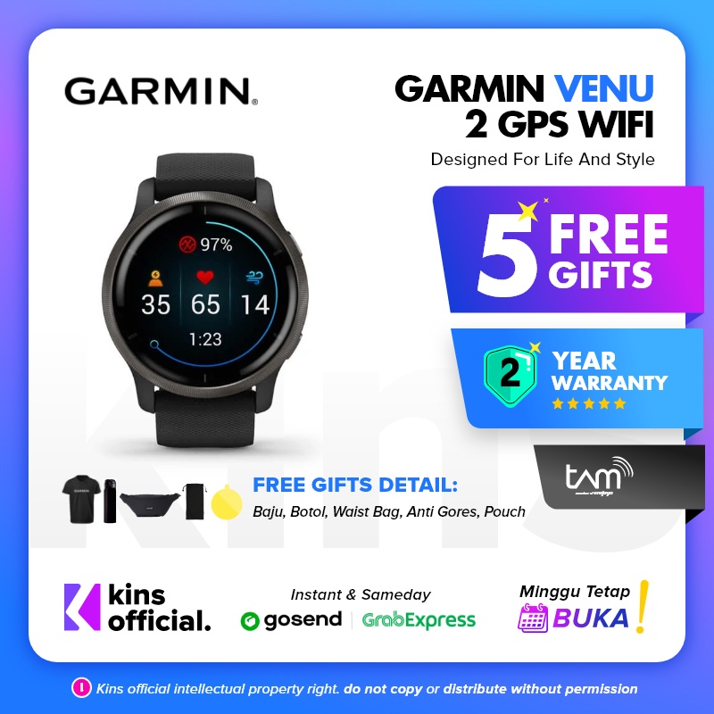 Garmin Venu 2 / Garmin Venu2 GPS WiFi  Garansi Resmi TAM 2 Tahun