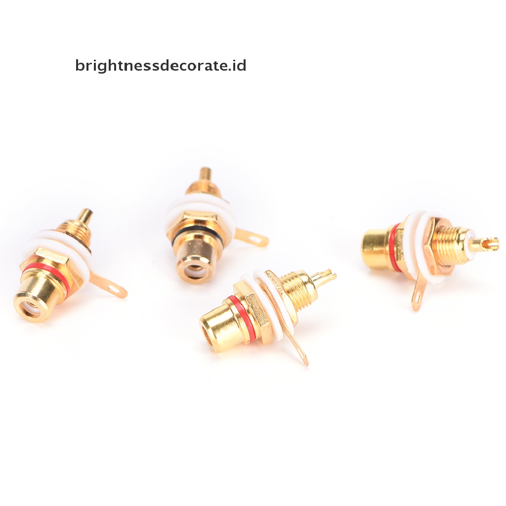 10pcs Soket Jack Konektor Rca Female Lapis Emas 24k